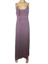 Calvin Klein Women's Casual Summer Knit Maxi Dress  Size 8  Violet Gray Stripes