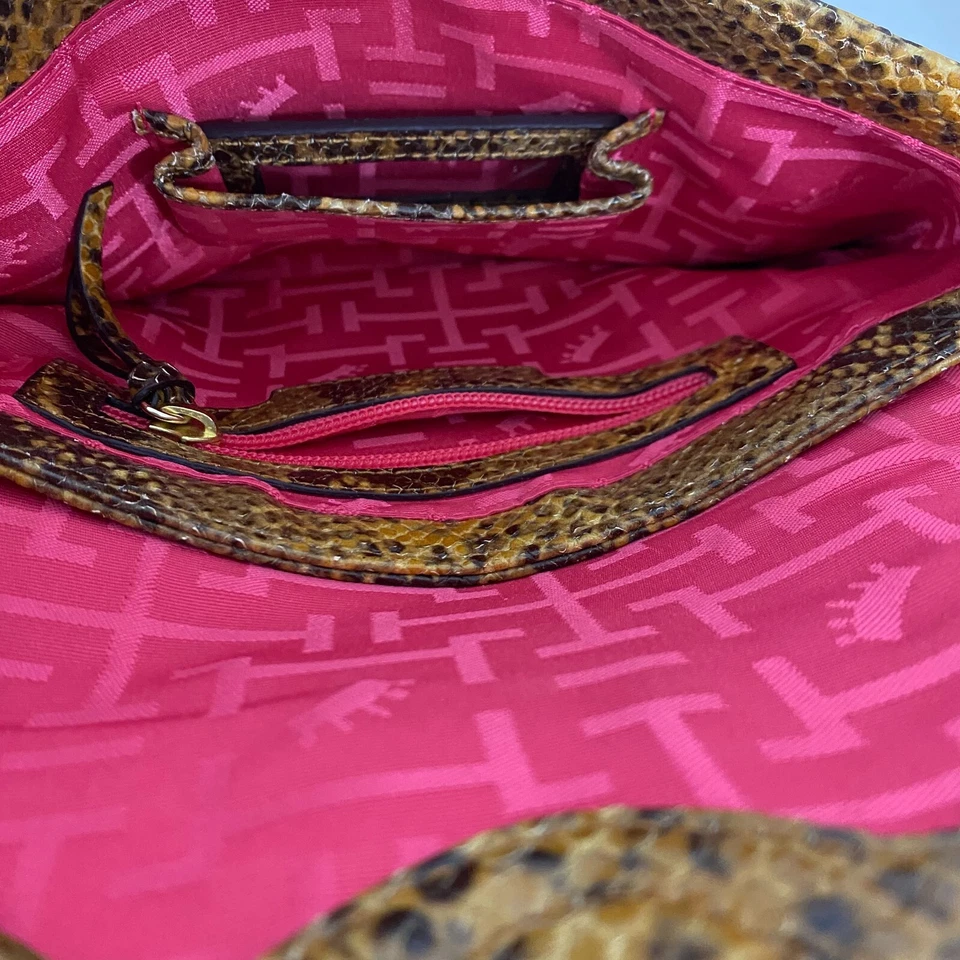 Elaine Turner Clutch Faux Snakeskin Pebbled Magnetic Closure Envelope Mobwife - Image 4 of 4