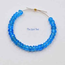 2.8mm Peacock Neon Electric Blue Apatite Faceted Rondelle Beads 2 inch Strand