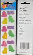 12 packages of Pearlized Cat Stickers, "Great 7" Sticker Designs, PMP0204