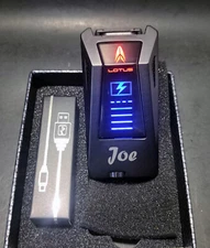 LOTUS CyberJet Triple Jet Lighter  -Personalized -Touch Ignition -Pullout Punch