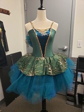 Revolution dancewear ballet costume Green and Blue 533 adult Medium