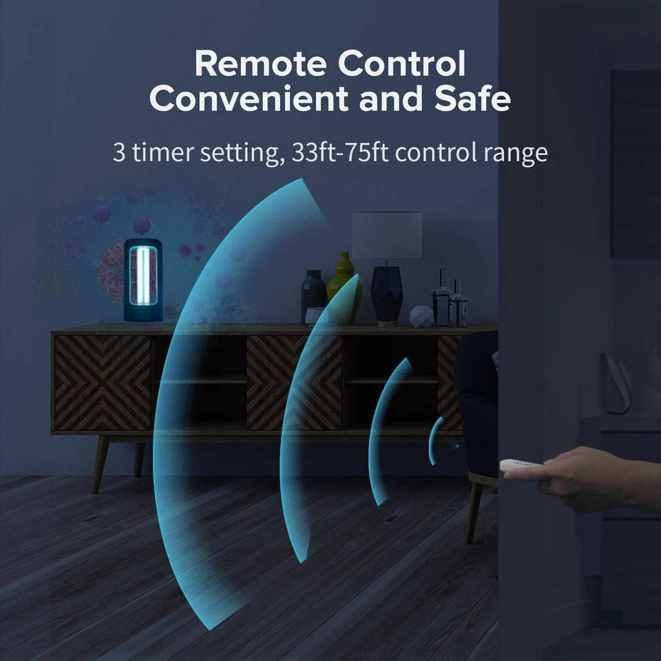 42W Powerful UV Cleaning Light 99.99% UVC Lamp with Remote Control for Home Room - Image 4 of 4