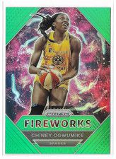 2021 Prizm WNBA Fireworks Green Prizm #19 Chiney Ogwumike Los Angeles Sparks