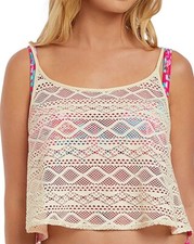 Freya Wild Sun Beach Top Size M 12 14 Ivory Crochet Swimwear Cover Up 2888 New