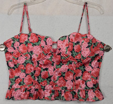 Fashion Nova - Red Floral Pattern - Tank Top / Corset - Size L