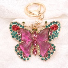 Gold Butterfly Keychain with Rhinestones: Chic Accessory, Vibrant Present
