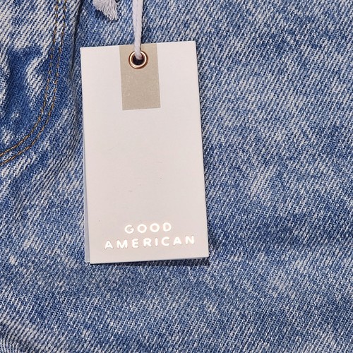 Pantalones de mezclilla Good American Good años 90 holgados pierna recta tiro alto lavado ligero para mujer 12 - Imagen 6 de 14