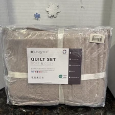Kasentex Soft & Cozy Quilt Set King Quilt w/Two Shams -Beige 🛌 😴 -NIB