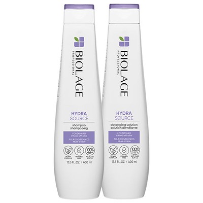 Biolage Hydra Source Shampoo & Detangling Solution Duo for Dry Hair,