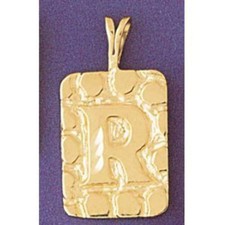 Initial R Charm Pendant 14k Gold 2.8 Grams
