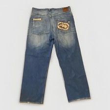 VTG Y2K Ecko Unltd. Skater Relaxed Baggy Fit Denim Jeanw/ Patches  Logo Mens 38