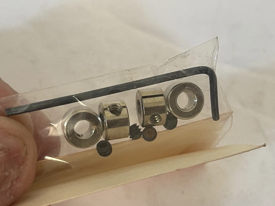 NOS Vintage Du-Bro #140 5/32" Plated Brass Dura-Collars 4 Pack R/C RC Model Part - Image 4 of 4