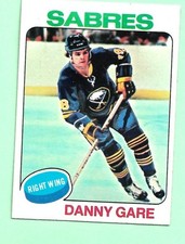 (1) DANNY GARE 1975-76 TOPPS # 64 SABRES ROOKIE EX-MT CARD (N0458). rookie card picture