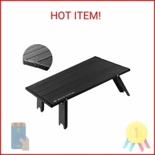 ROCK CLOUD Folding Beach Table Aluminum Portable Camping Table Ultralight, Black