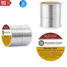 18 Gauge Silver Tone Anodized Aluminum Craft Wire, 100 FT