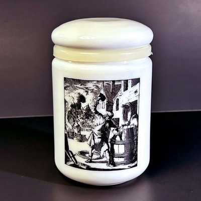 Vintage 1950-1960 Tobacco Milk Glass Container De Kuiper By Cerve Parma