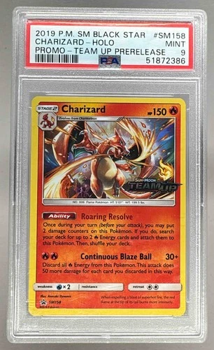 51872386 Charizard 2019 Pokemon Sun & Moon Team Up Prerelease Promo SM158 PSA 9