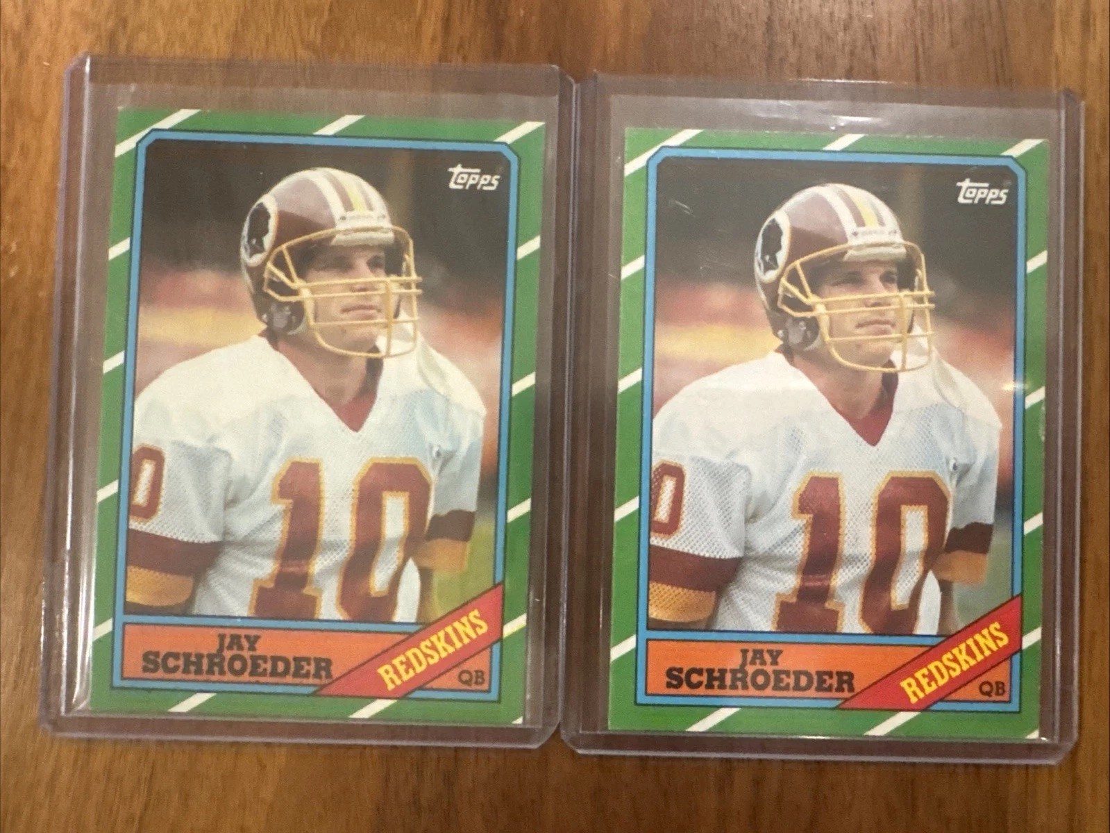 1986 Topps - Jay Schroeder #172 (RC) Error Card Blank Back Redskins Legend