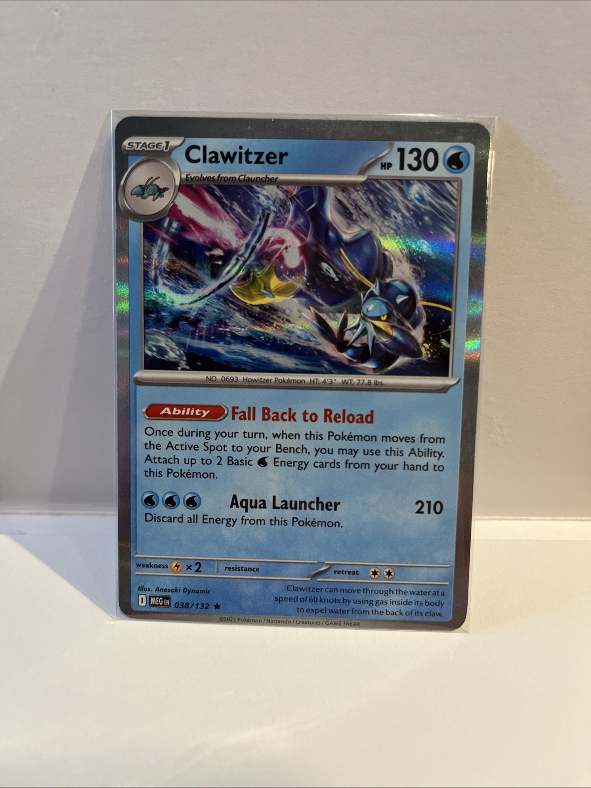 Clawitzer 038/132 - Holo Rare - Pokémon TCG: Mega Evolution - NM