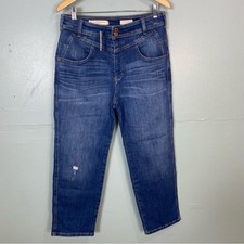 Anthropologie Pilcro Straight Cropped Denim Blue Jeans Sz 31