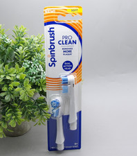 Spinbrush Pro Clean Replacement Brush Heads 2 Pk Dual Action Head Soft 8 New