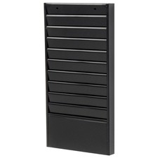 Steel Medical Chart Hanging Wall File Holder 10 Pockets Black