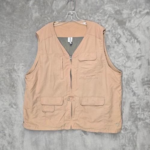 Magellans Travel Mens XXL Tan Multi Pocket Utility Safari Fishing Vest Gorpcore - product listing photo