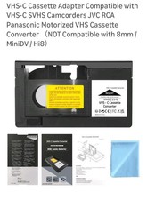 VHS-C Tape Cassette Adapter for Camcorders Motorized VHS VHS-C to VHS   Ideal fo