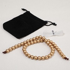 THRELE 8mm Matte Gold Hematite Bead,15-Inch Matte Round Loose Stone Beads wit...