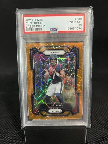 2023 Panini Prizm Orange Lazer CJ Stroud RC Rookie Card #339 PSA 10 Football NFL