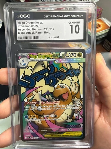 CGC 10 gem mint 💎 Mega Dragonite ex 271/217 Me: Ascended Heroes Holo MAR