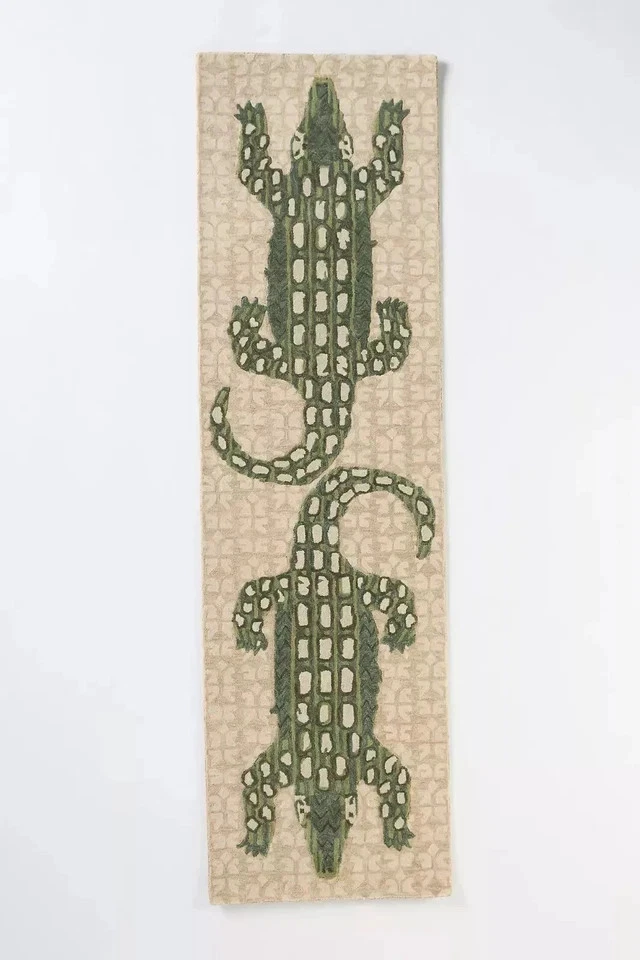 Anthropologie Alligator Handmade Tufted Wool Area Rug - Image 4 of 4