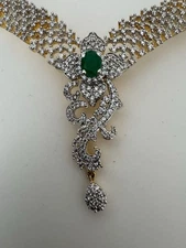 RARE As New Retired ZIMMERMANN Cubic Zirconia Gold Plated Glam Collar NECKLACE