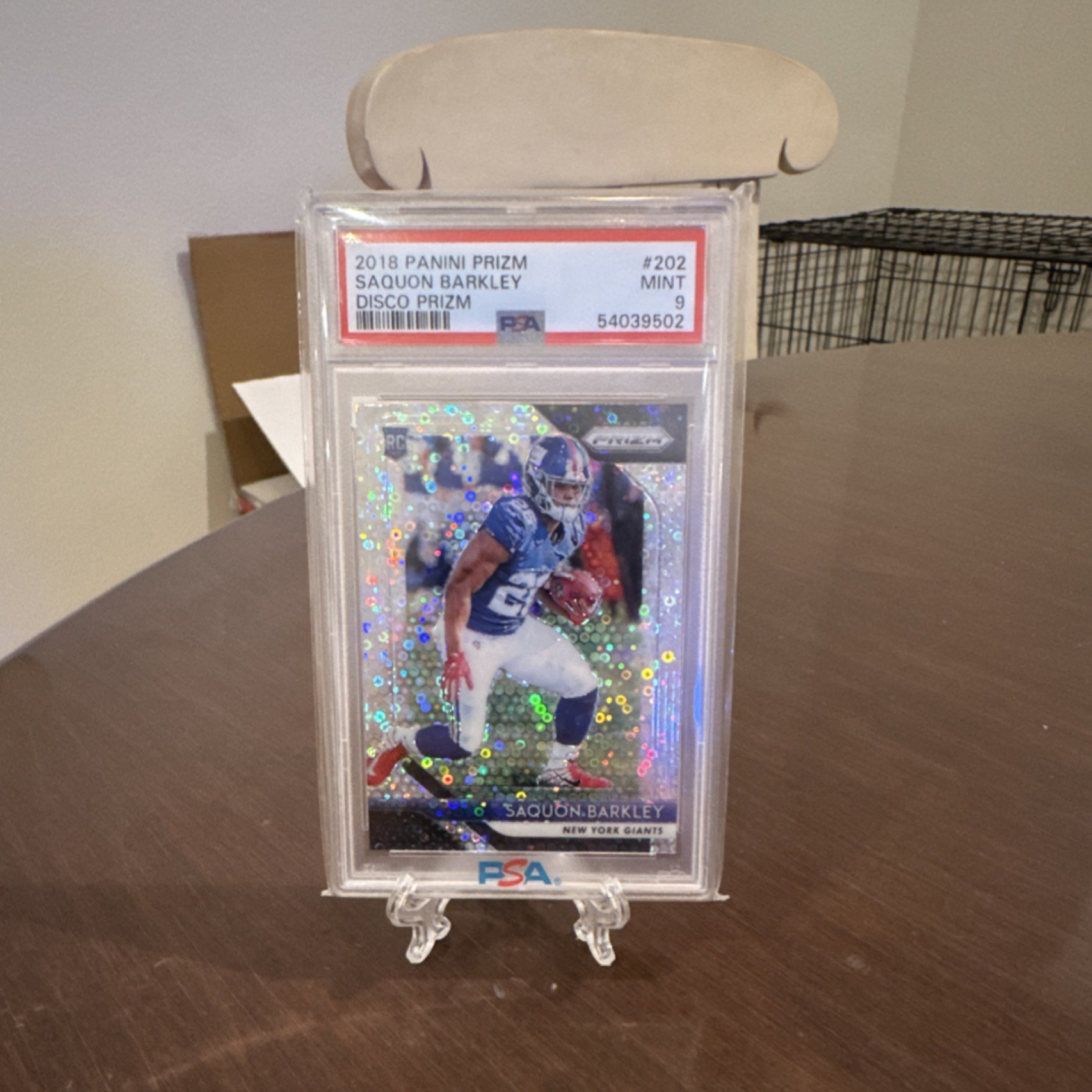 2018 Panini Prizm Saquon Barkley Rookie Disco Prizm PSA 9 #202 Giants NFL