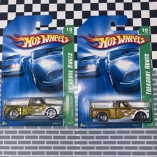 Hot Wheels 2007 Super Treasure Hunt And Reg TH Custom '69 Chevy Truck Both Mint