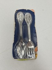 Vintage 1980s Tommee Tippee Disney Winnie The Pooh Bear Spoon  Fork Set Kid