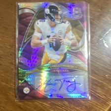 Panini 2022 Mitchell Trubisky Steelers Autographed Serial Numbered 2 Card Lot