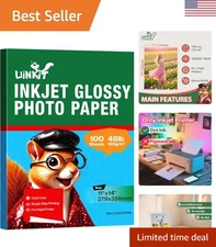 180gsm Glossy Photo Paper 11x14” - 100 Sheets for Vibrant Prints, Quick Dry