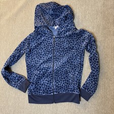 Vintage Juicy Couture Velour Hoodie Jacket Leopard Print Zip Up Y2K Tag small