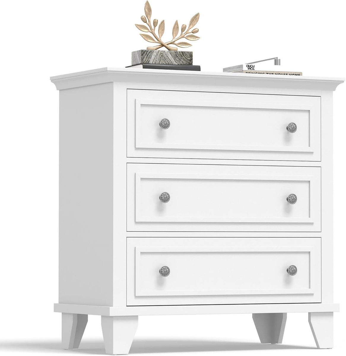 White 3 Drawer Dresser for Bedroom, Wide Chest of Drawers with Vintage  Handle, W | eBay