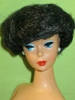 Barbie REPRO Reproduction of 1960's BUBBLE CUT Raven Black Hair DOLL Red Lips