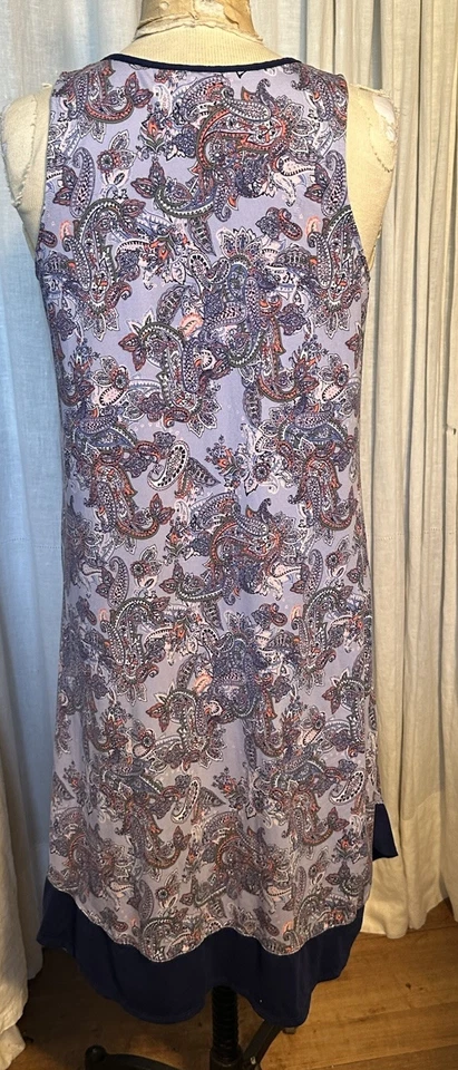 Camisón tejido paisley azul, rojo, rosa sin mangas Ellen Tracy para mujer talla S usado Foto 4 de 4