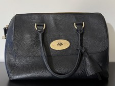 Mulberry Bayswater Black Leather Handbag missing bit Bottom *See Photos 