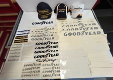 GOODYEAR RACING PATCHES/HATS/TIRE WARS BOOK  DIE CUT STICKERS / PPRESS kIT