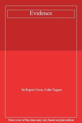 Evidence,Sir Rupert Cross, Colin Tapper- 9780406570079