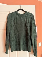 J Crew Heritage Cable Knit Sweater Forest Green Size Small