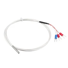 3.3ft PT100 RTD Temperature Sensor Probe 3 Wire Cables for Industry Thermocouple