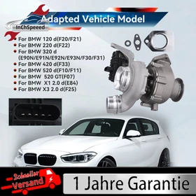 Turbolader 49335-00600 + Dichtungen Für BMW 11658519476 135KW 184PS 1995ccm NEU
