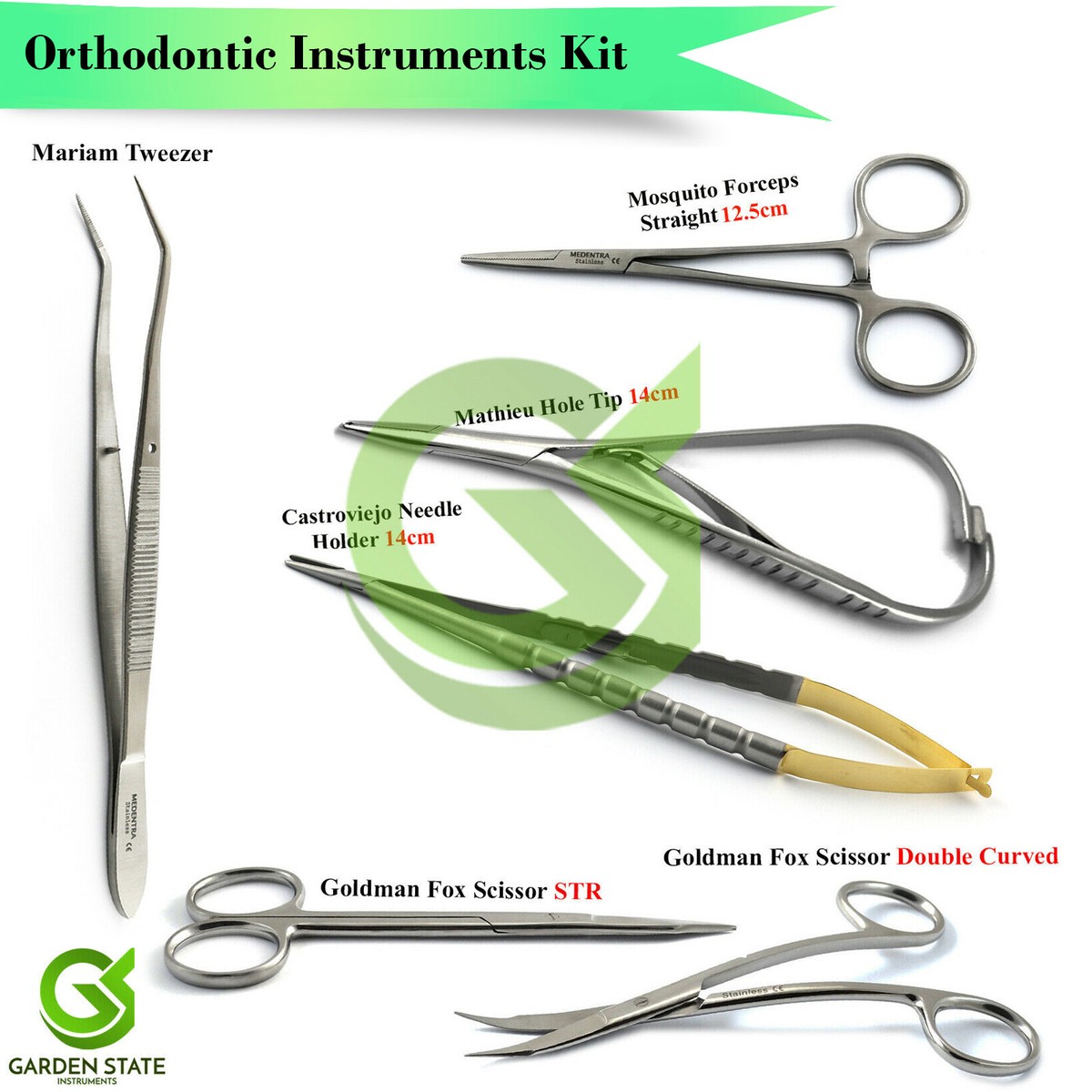 Surgical Dental Mathieu Forceps Castroviejo Needle Holder Goldman